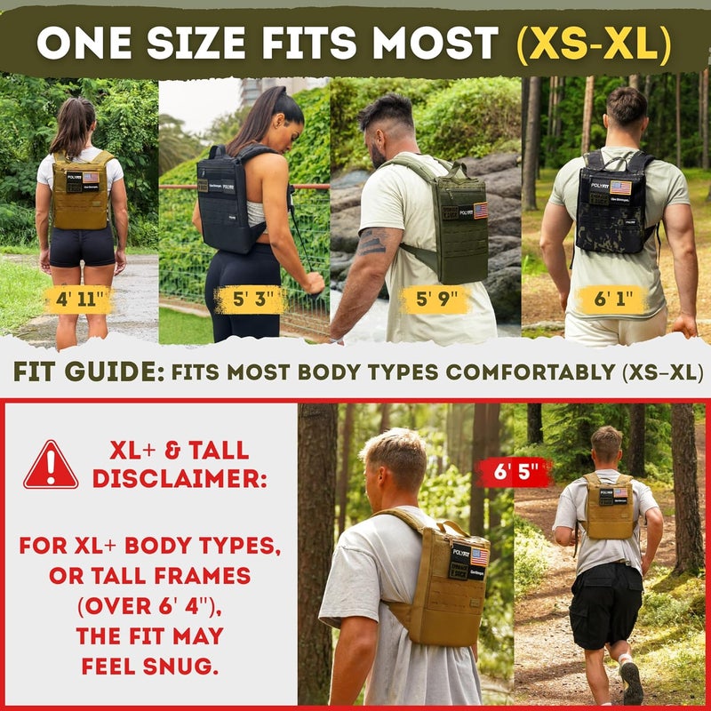 Polyfit Rucking Backpack 2.0 - Weighted Ruck Pack for Weight Plates - Patent Pending Side-Loading Rucksack for Walking, Running, Rucking, Strength and Endurance Training - Tan - Image 5